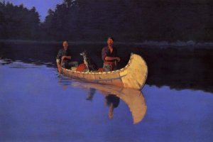Frederic Remington - Evening On A Canadian Lake