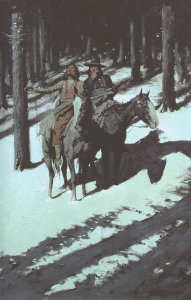 Frederic Remington - Indian Scouts In The Moonlight
