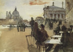 John Singer Sargent - Cafe on the Riva degli Schiavoni