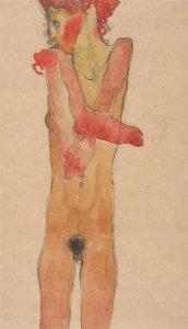 Egon Schiele - Nude Girl With Folded Arms