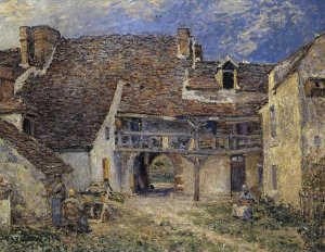 Alfred Sisley - Courtyard Of Farm At St Mammes