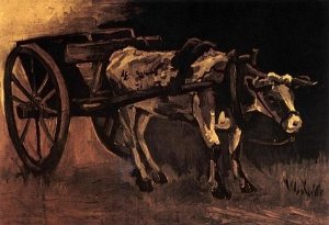 Vincent Van Gogh - Cart Red White Ox