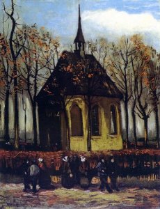 Vincent Van Gogh - Chapel At Nuenen With Churchgoers