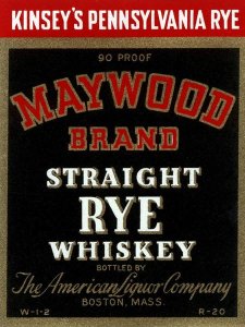 Vintage Booze Labels - Maywood Brand Straight Rye Whiskey