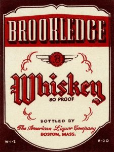Vintage Booze Labels - Brookledge Whiskey