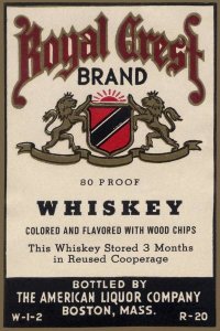 Vintage Booze Labels - Royal Crest Brand Whiskey