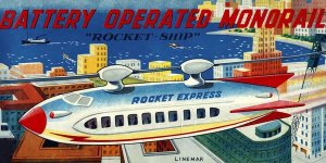 Retrorocket - Battery Operated Monorail "Rocket Ship"