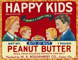 Retrolabel - Happy Kids Bits o' Nut Peanut Butter