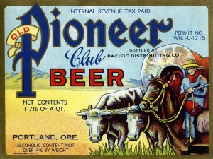 Vintage Booze Labels - Old Pioneer Club Beer