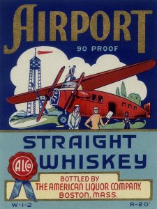 Vintage Booze Labels - Airport Straight Whiskey