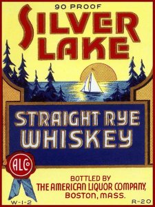 Vintage Booze Labels - Silver Lake Straight Rye Whiskey