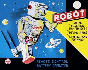 Retrobot - Robot with Flashing Lighted Eyes