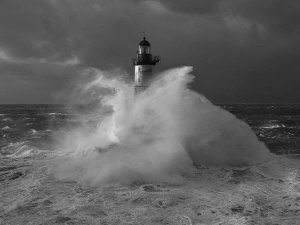 Jean Guichard - Le Phare d'Ar-Men, lors d'un Coup de Vent