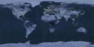 Goddard Space Center - Satellite View of the World Showing Electric Lights and Usage