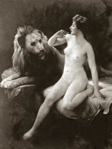 Vintage Nudes - Nude with a Lion