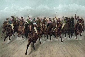 Currier and Ives - A Great field in a grand rush
