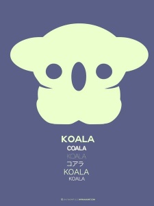 NAXART Studio - Yellow Koala  Multilingual Poster