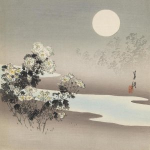 Ogata Gekko - Chrysanthemums by Stream, ca. 1890-1910