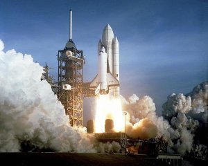 NASA - Launch of the First Flight of Space Shuttle Columbia, 1981