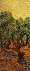 Vincent van Gogh - Olive Trees With Yellow Sky And Sun (left)