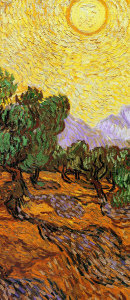 Vincent van Gogh - Olive Trees With Yellow Sky And Sun (center)
