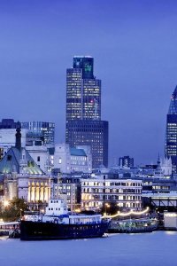 Unknown - River Thames and London cityscape at dusk (center)