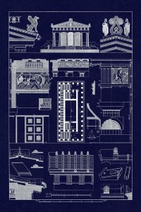 J. Buhlmann - Temple of Athene and Theseus, Polychrome (Blueprint)