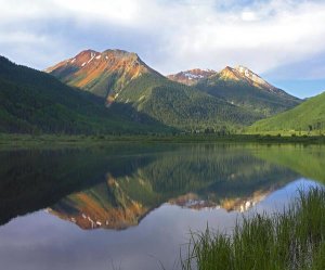 Tim Fitzharris - Red Mountain reflected in Crystal Lake, Colorado