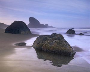 Tim Fitzharris - Sea stack and boulders at Meyers Creek Beach, Oregon