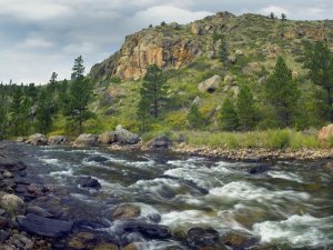 Tim Fitzharris - Rapids with cliffs above Cache La Poudre River, Colorado