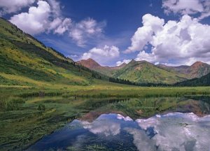 Tim Fitzharris - Ruby Range reflected in lake Gunnison National Forest, Colorado