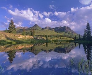 Tim Fitzharris - Grand Turk and Sultan Mountain reflected in Molas Lake, Colorado