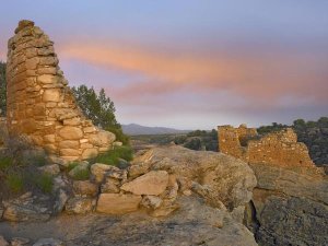 Tim Fitzharris - Stronghold House with Sleeping Ute Mountain, Hovenweep National Monument, Utah