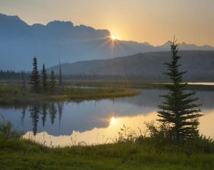 Tim Fitzharris - Sunset over Miette Range and Talbot Lake, Jasper National Park, Alberta, Canada