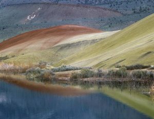 Tim Fitzharris - Painted Hills reflected in water, John Day Fossil Beds National Monument, Oregon