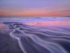 Tim Fitzharris - Fresh water stream flowing into the Pacific Ocean, Zuma Beach, Malibu, California