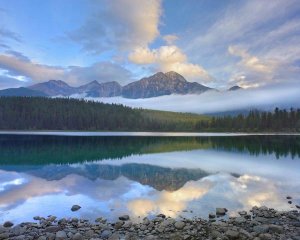 Tim Fitzharris - Pyramid Mountain and boreal forest reflected in Patricia Lake, Jasper National Park, Alberta, Canada