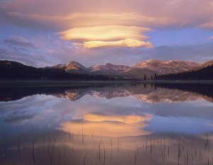 Tim Fitzharris - Lenticular clouds over Mount Dana, Mount Gibbs, and Mammoth Peak at Tuolumne Meadows, Yosemite National Park, California