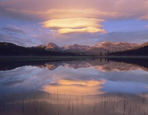 Tim Fitzharris - Lenticular clouds over Mount Dana, Mount Gibbs, and Mammoth Peak at Tuolumne Meadows, Yosemite National Park, California