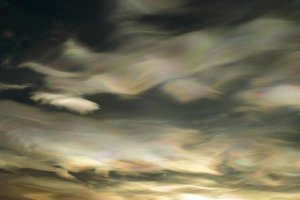 Keith-Nels Swenson - Nacreous Mother of Pearl' clouds seen over Ross Island in late winter, early spring, Antarctica