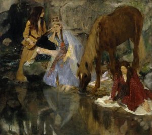 Edgar Degas - Portrait of Mlle Fiocre in the Ballet "La Source" (Portrait de Mlle...Eugenie Fiocre: a propos du ballet "La Source"), ca. 1867-1868