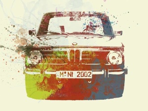 NAXART Studio - BMW 2002 Front Watercolor 2