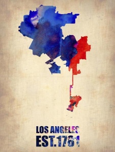 NAXART Studio - Los Angeles Watercolor Map 1
