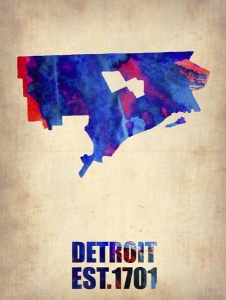 NAXART Studio - Detroit Watercolor Map