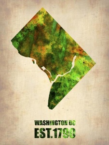 NAXART Studio - Washington DC Watercolor Map