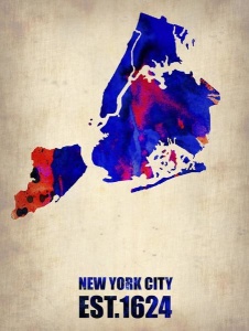 NAXART Studio - New York City Watercolor Map 1