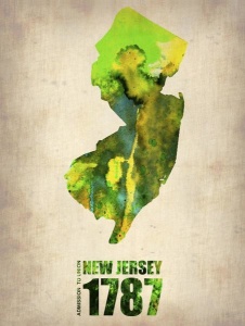 NAXART Studio - New Jersey Watercolor Map