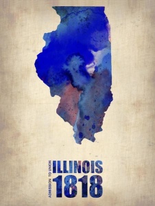 NAXART Studio - Illinois Watercolor Map