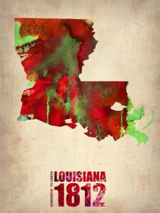 NAXART Studio - Louisiana Watercolor Map