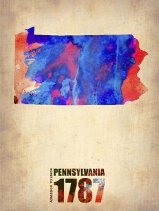 NAXART Studio - Pennsylvania Watercolor Map